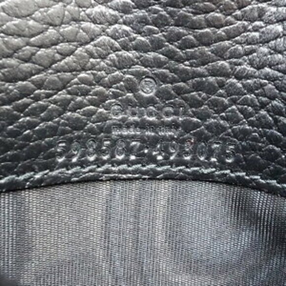 Gucci Compact Flap Wallet GG Marmont Leather Bi fold Black Beige - Picture 8 of 9